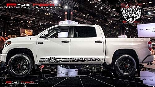 Evilrpm Side Racing Stripe Decal Vinyl Graphics for Toyota Tundra TRD - Black