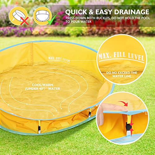 Peradix Kids Ball Pit Tent, 3 in 1 Pop Up Tent with UV Protection Sunshade Canopy and Basketball Hoop, Portable Kids Ball Pool Play Tent Indoor Outdoor Toys, Baby Paddling Pool for Birthday Christmas - Thumbnail 3