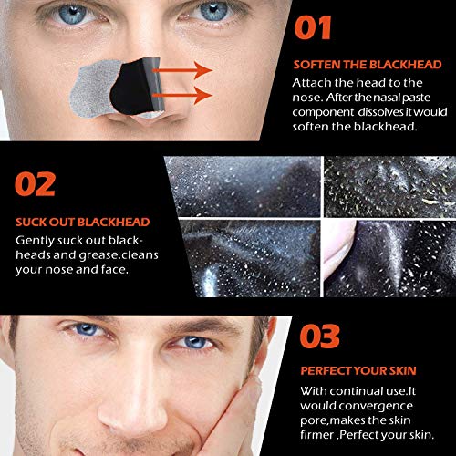 BAGLAK Blackhead Remover Pore Strips , 28 Men Charcoal Nose Strips for Blackhead Removal Oily Skin - Thumbnail 2