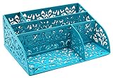 EasyPAG Office Desk Organizer 5 Compartment Storage Rack ,Dark Teal