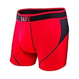 Saxx Mens Kinetic Boxer Briefs Red/Black M