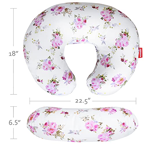 Nursing Pillow Cover for Girls Floral, Snug Fits Boppy Nursing Pillows