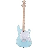 Sterling By MusicMan 6 String Solid-Body Electric Guitar, Right, Daphne Blue (CT30SSS-DBL-M1)