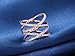 SOMEN TUNGSTEN Double X Criss Cross Ring Sterling Silver Rose Gold Pave CZ Wedding Band