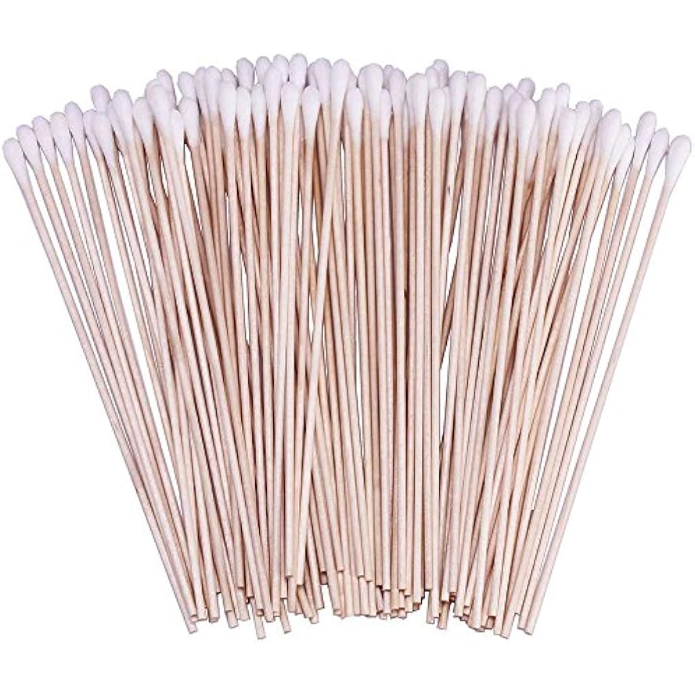 200pcs Count 6" Cotton Swabs With Wooden Handles Tipped Applicator