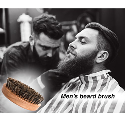 BFWood Beard Brush with Boar Bristle and Comb Set - Military Style Perfect Gift Set