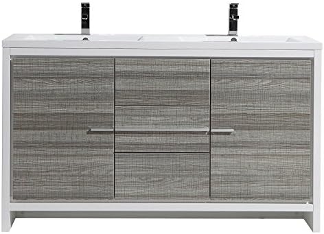 Morenobath Dolce 60 in. Free Standing Double Sink Bathroom Vanity with 2 Doors and 3 Drawers