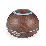 Aroma Diffuser, ARCHEER 300ML Wood Ultrasonic Oil Diffuser Cool Mist Whisper-Quiet Humidifier with Color LED Lights Changing & 4 Timer Settings, Waterless Auto Shut-Off for Spa Baby