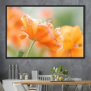 signwin Framed Canvas Wall Art Bright Flowers Closeup...