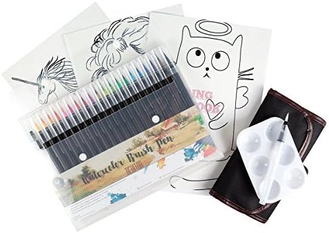 Water Color Brush Pens 20 Piece Set - Portable Water Brush Pen Set