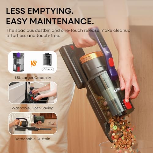 KIPMAX Cordless Vacuum Cleaner with Charging Station,50KPa 70Min 550W Stick Vacuum Cleaner for Home, Aromatherapy Anti-Tangle Self-Standing Lightweight Handheld Vacuum for Pet Hair/Carpet/Floor X20Pro