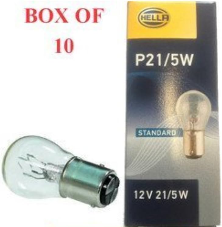 10 x HIGH QUALITY HELLA 12V P21/5W BAY15D 380 BULBS REAR - STOP OR TAIL HB380