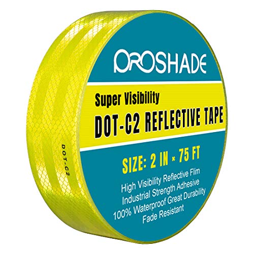 DOT-C2 Yellow Reflective Tape 2'' &times; 75', Reflector Conspicuity Tape Stickers High Intensity Waterproof