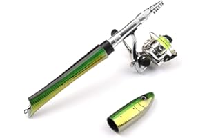 PiscatorZone Pen Fishing Pole 55 Inch Mini Pocket Fishing Rod Travel Fishing Rod Set for Ice Fly Fishing Sea Saltwater Freshwater