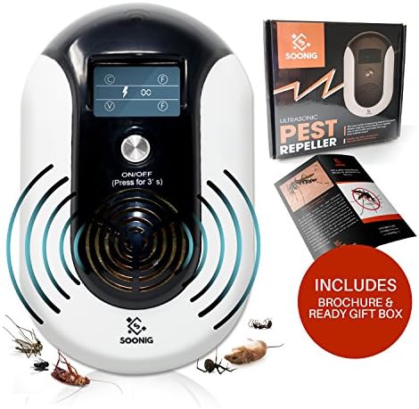 Soonig Ultrasonic Pest Control Repellent - Portable - Mosquito, Rats, Squirrels, Fleas, Roaches, Rodents &amp; Insects - Large Area Coverage-No Smell-Indoors &amp; Outdoors-Adults, Pregnancy, Kids &amp; Pets Safe