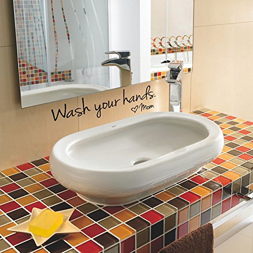 Fenleo Wash Your Hands Wall Stickers Decal Vinyl Art Mural Home Decor 44x14.4CM - //coolthings.us