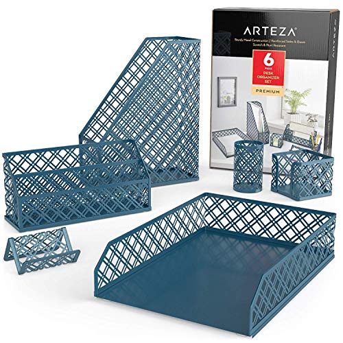Arteza Desk Organizer Accessories Set in Dark Green, 6Piece Includes
