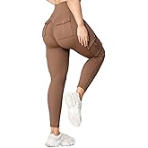 Butt Lifting Leggings with Flap Pockets for Women Stretch Cargo Leggings High Waist Tummy Control Workout Running Pants