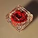 DeFancy Handmade Preserved Rose with Acrylic Crystal Ring Box for Proposal Engagement (Red)