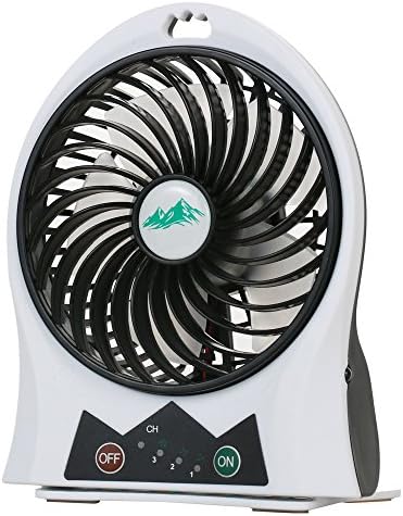 Seabay Portable USB Mini Personal Fan with Rechargeable Power Bank 3 Speeds Fan with LED Light for Home Office Outdoors Travel(Black)