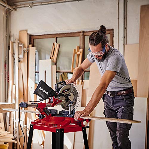 Einhell Zug-Kapp-Gehrungssäge TC-SM 2531/2 U (1900 W, 4.800 U/min, Ø254 x ø30 mm Sägeblatt, Laser, neigbarer Sägekopf… – Bild 3