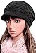 Odema Womens Knit Wool Hats with Visor Warm Skull Beanie Caps for Winter
