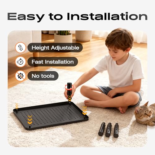 Canyora Computer Monitor Stand Riser for Desk, 3 Height Adjustable PC Laptop TV Desktop Monitor Stand Shelf, Metal Short Printer Table, Stand Riser for Desk, Office Desk Organizers and Accessories, 2 Pack