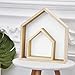 Pueri House Shape Wooden Wall Storage Shelf Display Hanging Shelving Children's Room Decoration (White)