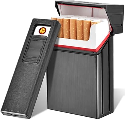Amazon シガレットケース 本 タバコケース 電熱 ライター 収納 おしゃれ Usb充電 スリム防湿 防風 メンズ レディース たばこ入れ Genric シガレットケース