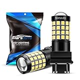 3157 3156 4057 LED Reverse Backup Bulb Extremely Bright, [2019 UPGRADED] Marsauto 52 SMD 3030/2835 Chipsets Back up Stop Tail Light Lamp Bulbs Replacement (Set of 2)