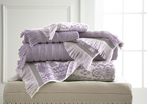 Pacific Coast Textiles Jaipur Yarn Dyed Towel, Lavender, 6-Piece