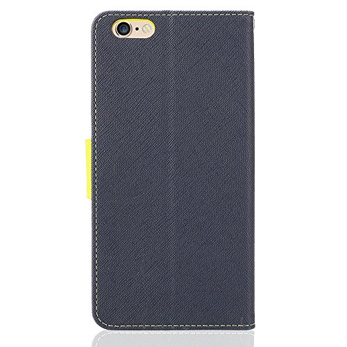 iPhone 6S Leather Case,iPhone 6 Leather Case, IPHOX Premium Folio Leather Wallet Case with [Kickstand] [Card Slots] [Magnetic Closure] Flip Notebook Cover Case for iPhone 6/6S (Blue) - Thumbnail 4