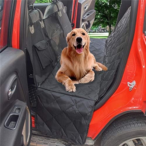Wsbbq 犬用カーシートカバー 後部座席用 防水 プレミアムハンモック サイドプロテクター付き 車