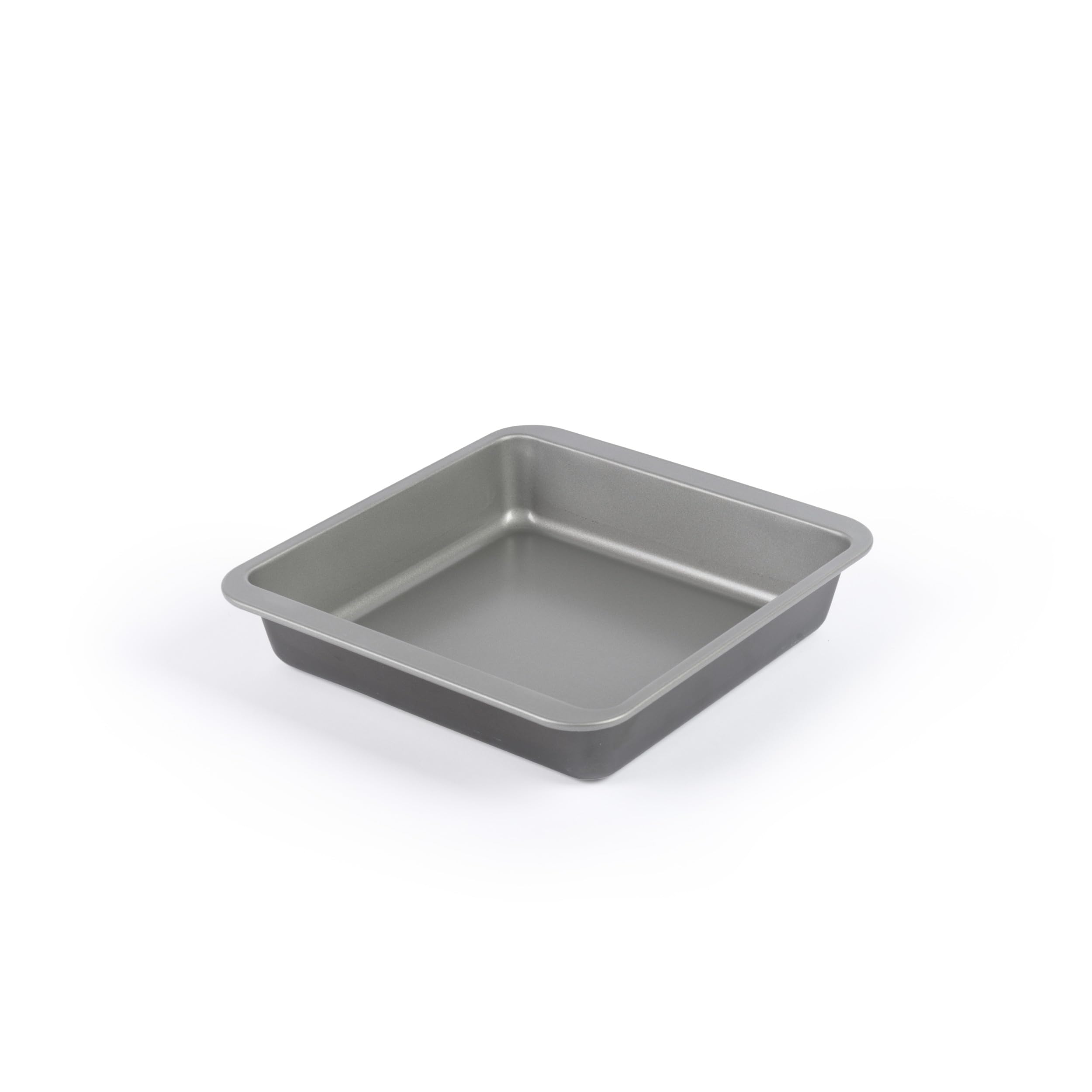 Salter Essentials 26 cm Square Baking Tin – Non-Stick Coating, Cake Pan, Dishwasher Safe, Easy to Clean, Made in the UK, Durable Carbon Steel, Lightweight Brownie Tin, PFOA-Free, BW13664