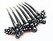 Thai Hair Comb - French Twist Side Comb - 3.5 x 4 Inch - Black - Wood or Bamboo - Manual - 1 Count - Unisex - For wedding guests, formal event attendees - Female