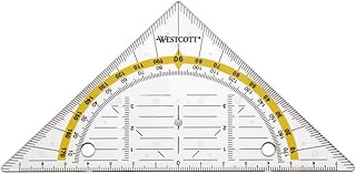 Westcott E-10139 00 Geodreieck, mit Lochung, transparent, 14 cm