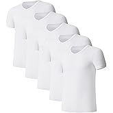 CF Men's Undershirts Bamboo Rayon Shirts for Men Moisture Wicking T-Shirt Classic V Neck Cooling Tee Shirts 3/5 Pack