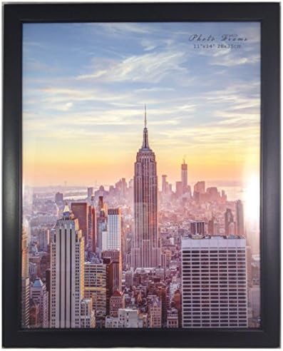 Frame Amo Contemporary Black 11x14 Wood Picture Photo Frame, 0.8 inch Border (1)