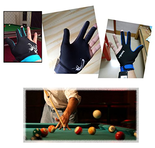 Billiard Gloves,Jelinda Billiards Pool Snooker Cue Shooters Gloves Snooker Gloves Elastic Lycra 3 Fingers Show Gloves for Man and Women (Sky blue M)