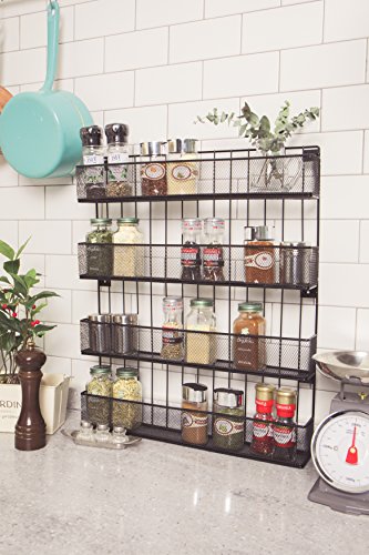 JackCubeDesign Wall Mount Spice Rack 4 tier Kitchen Countertop Worktop Display Organizer Spice Bottles Holder Stand Shelves(17.6 x 2.8 x 20.8 inches) – :MK418A - Thumbnail 2