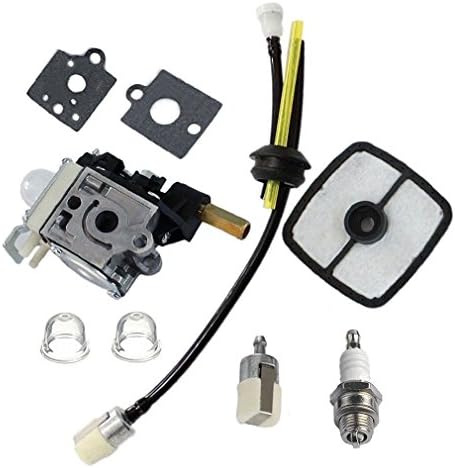 Amazingli Carburetor with Gasket + Air Filter + Primer Bulb + Spark Plug + Fuel Line Kit for Echo SRM200 SRM201 SRM210 SRM211 SRM230 String Trimmer A021000721 A021000722 A021000723