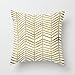 1WillLoanestore Gold Herringbone 18 X 18 Creative Fashion Polyester Square Decorative Throw Pillow Cover