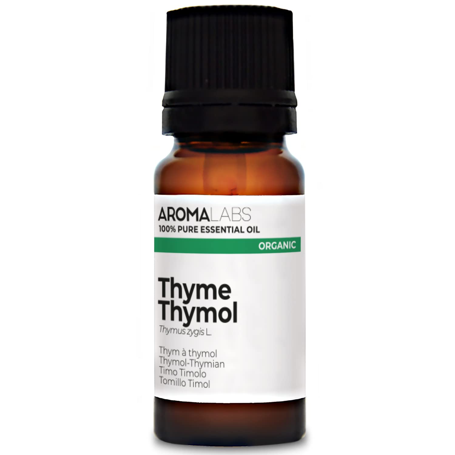 BIO - Thyme Thymol Essential Oil - 10mL - 100% Pure, Natural, Chemotyped and AB Certified - AROMA LABS (French Brand)