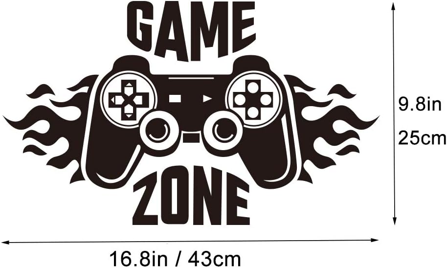 Game Zone Wall Decals, Gamer Controller Wall Stickers, Removable Art Vinyl Decor for for Boys Room Home Playroom Bedroom Walls Background Decoration (16.8 X 9.8In) - Image 3