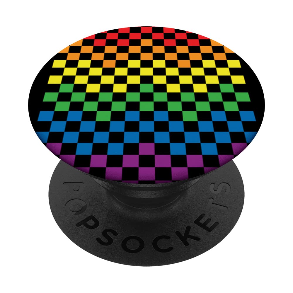 Cool Rainbow Color Pattern LGBTQ Gay Lesbian Rainbow Lovers PopSockets Swappable PopGrip