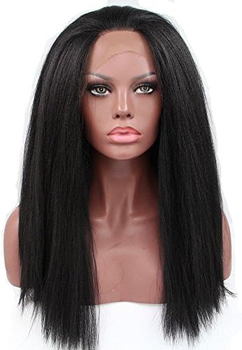 Tomorrow Lover Natural Kinky Straight Lace Front Wig Yaki Straight Synthetic Heat Resistant Hair Wigs Free Part Lace Wig for Black Women