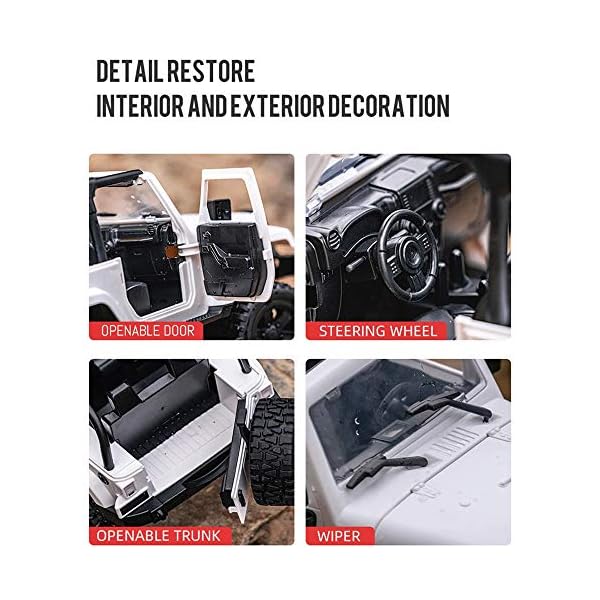 Weaston Wrangler 1:14 Full Scale Fernbedienungsauto 2.4G Elektro-RC-Car 4WD All Terrain Climbing RC Offroad-Fahrzeug… – Bild 7