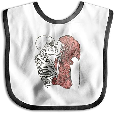 Baby's Kiss Of Death Dead Skull Man And Woman Little Me Baby Boy Newborn Bib
