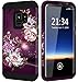 Hocase Galaxy S9 Case w/Unique Flower Pattern Design, Sturdy 3-Piece Heavy Duty Shockproof Protection Hard Armor Cover Rubbery Protective Case for Samsung Galaxy S9 2018 - Royal Purple