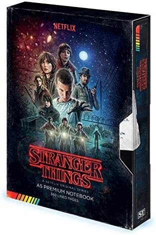 Stranger Things Notebook with Retro VHS Design Cover in Presentation Gift Box, Journal 240 Pages - Official Merchandise